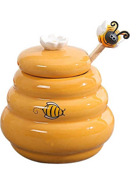Seramik Arı Kovanı Bal Tenceresi ve Ahşap Kepçe Bal Kavanozu Bal Kavanozu Bal Kavanozu Malzemeleri Mutfak Aksesuarları (Yurt Dışından)