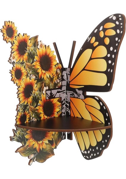 Denizkızı Köşe Raf Ahşap Duvar Montaj Yüzen Raf Dekoratif Çiçek Bitki Ekran Rafı Oturma Odası Kitabı Dekor-B (Yurt Dışından)