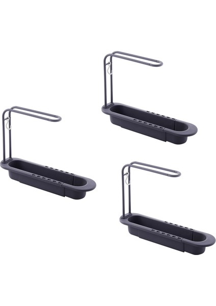 Teleskopik Raf, Tahliye Rafı, Lavabo Depolama Rafı, Sabun Sünger Havlu Rafı, Mutfak Depolama Sepeti Aksesuarları Gri (Yurt Dışından)