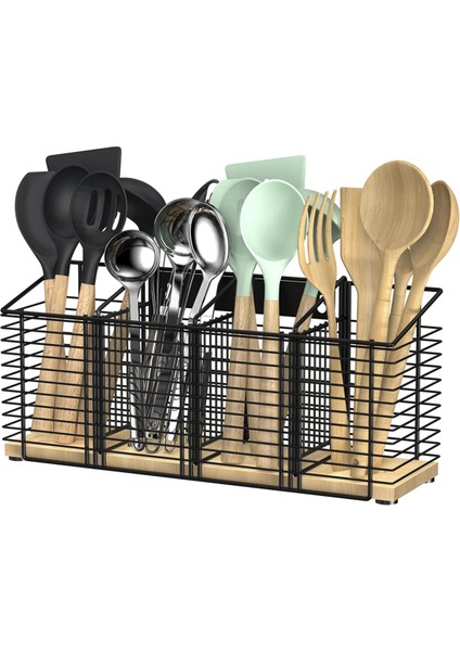 Büyük Mutfak Zarar Tutucu Siyah Metal Mutfak Yemek Münzisi Organize Spatula Maden Güveç (Yurt Dışından)