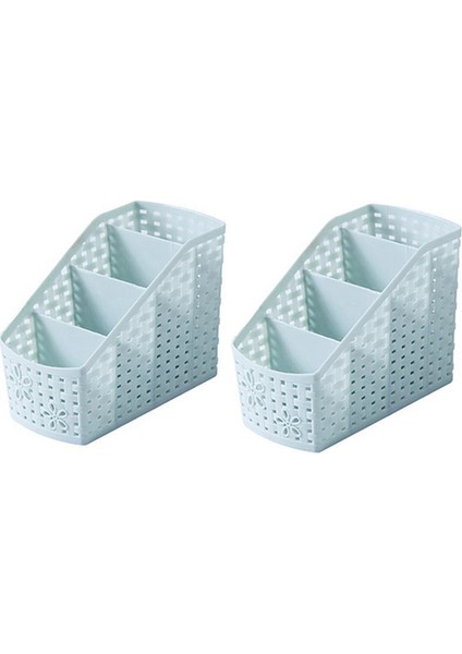 2 Pcs Açık Mavi Plastik Depolama Kaplama Rafı Zarif El Sanatları Saklama Kutusu Yaratıcı Hediyeler 4 Bölmeler (Yurt Dışından)