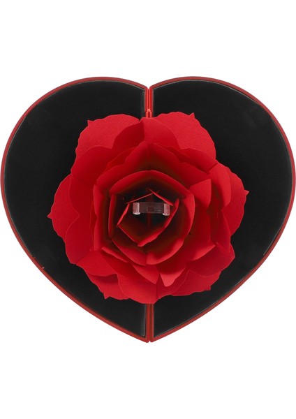 Gül Çiçek Dönen Yüzük Kutusu, Teklif Kutusu, Gül Düğün Nişan Yüzük Kutusu, Takı Saklama Kutusu (Yurt Dışından)