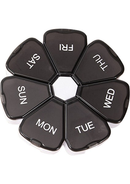 Taşınabilir Hap Kutusu Tıp Planlayıcısı Yuvarlak Şekilde Küçük Kılıf Haftalık Hap Düzenleyici 7 Taraflı Hap Hatırlatma (Yurt Dışından)