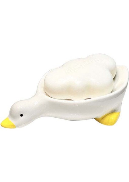 Drenajlı Seramik Sabun Çanağı, Duş Banyosu Için Beyaz Sevimli Hayvan Sabun Yemeği, Kendi Kendine Drenaj Seramik Sabun Tutucusu (Yurt Dışından)