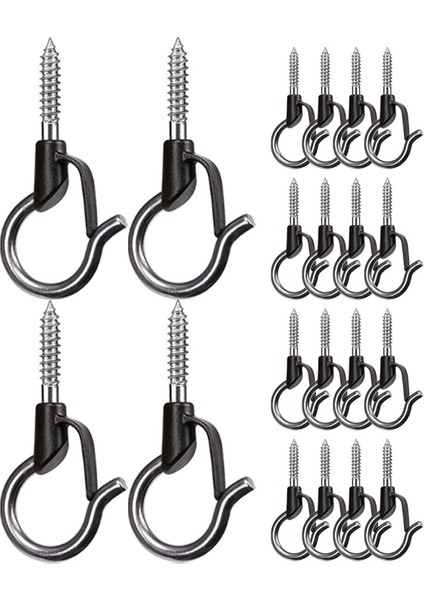 20PCS Q Askılı Kancalar Ağır Duvar Tavan Kancaları Güvenlik Tokalı Dış Mekan Vidalı Kancalar Asma Işık Bitkileri (Yurt Dışından)