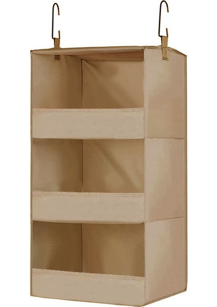 3 Raf Asılı Dolap Organizatörü ve Depolama, Katlanabilir Asılı Dolap Rafları, Dolap Khaki Için Asılı Organizatör (Yurt Dışından)