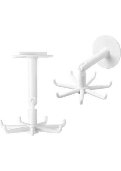 10 Adet Kanca Çok Amaçlı 360 Derece Döndürülebilir Döndürülebilir Yedi Pençe Raf Düzenleyicisi Delme Yok, Beyaz (Yurt Dışından)