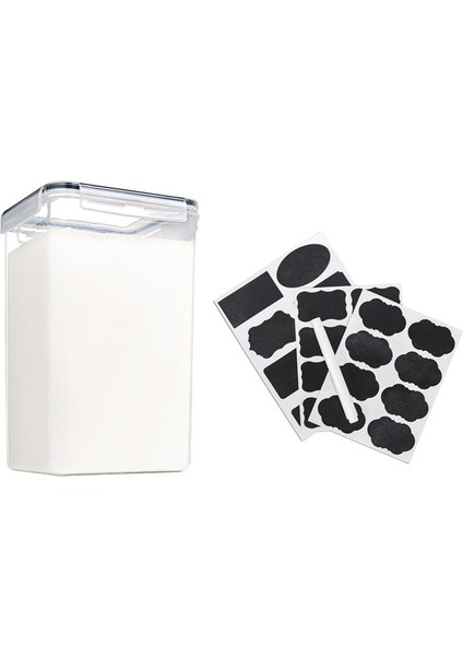 Kaplamalı Un ve Şeker Kabı (Her Biri 6,5 Litre) - Hava Geçirmez Mutfak ve Kiler Toplu Gıda Depolama Siyahı Siyah (Yurt Dışından)
