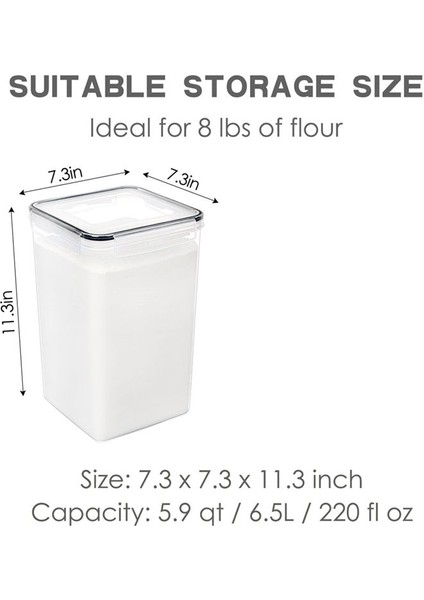 Kaplamalı Un ve Şeker Kabı (Her Biri 6,5 Litre) - Hava Geçirmez Mutfak ve Kiler Toplu Gıda Depolama Siyahı Siyah (Yurt Dışından) fırsatları