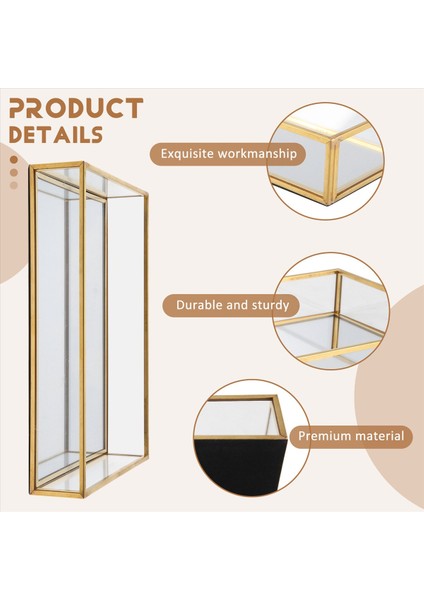 Nordic Retro Depolama Tepsisi Altın Dikdörtgen Cam Makyaj Organizatör Tepsisi Tatlı Plaka Takı Takı Ekran Ev Mutfak Dekoru （s） (Yurt Dışından) indirimleri