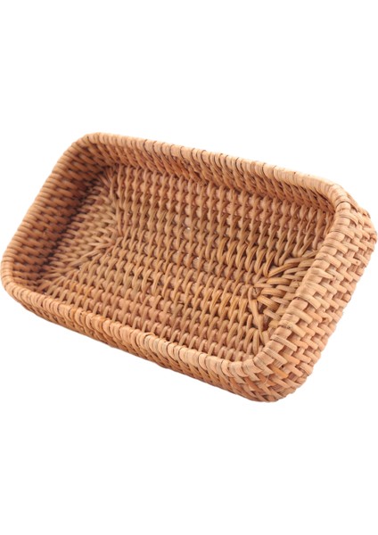El Dokuması Depolama Sepeti Rattan Depolama Tepsisi Hasır Sepetler Ekmek Meyve Gıda Kahvaltı Ekran Kutusu Ev Dekorasyon-C (Yurt Dışından)