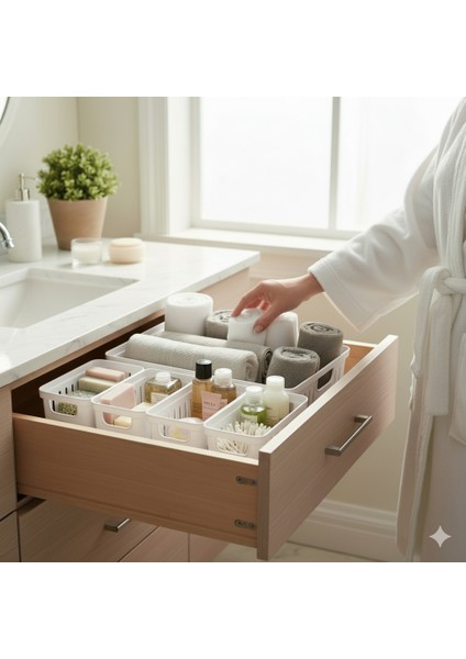 5 Parça Banyo Dolap Içi Düzenleyici Beyaz modelleri