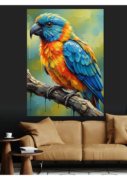 Papağan Mavi Sarı Kuş Dekoratif Kanvas - Mdf Ahşap Tablo modelleri