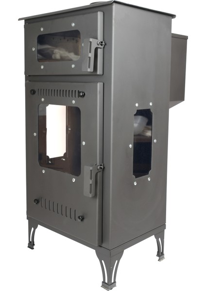 Hibrit Camlı Fırınlı Pelet Sobası