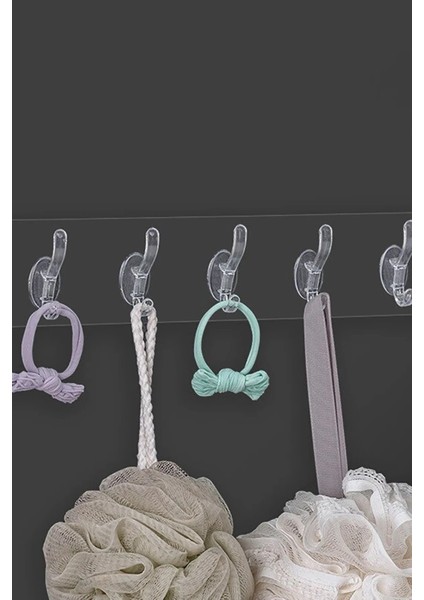 6lı Kendinden Yapışkanlı Güçlü Şeffaf Askılık - Kapı Arkası Mutfak Duvar Banyo Askı modelleri