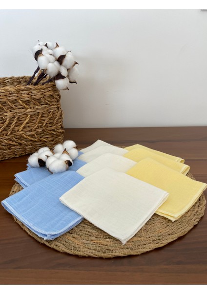 10'lu Müslin Bebek Ağız Mendili,ter Bezi %100 Pamuk 25X25 cm fiyatları