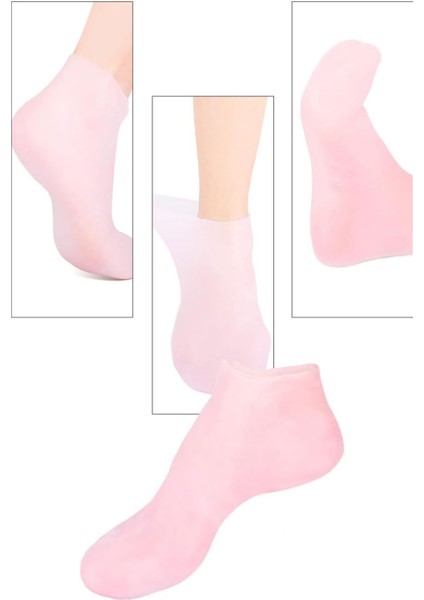 El ve Ayak Nemlendirici Set Egzema Mantar Önleyici Set Birer Çift Silikon Çorap ve Eldiven Dayanıklı