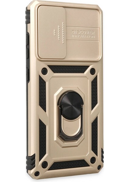 Samsung Galaxy A72 Kılıf Pars Lens Yüzüklü Silikon - GOLD-(5796) - I50H58N0-8A96VS modelleri