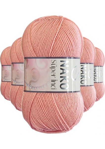 5 Adet Süper Inci El Örgü Ipi 100 gr Bonsai Çiçeği 2807