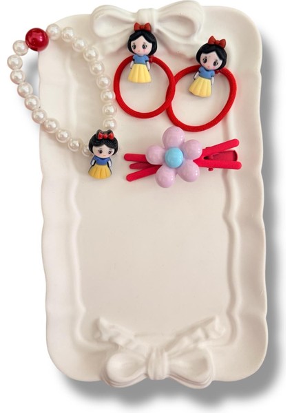 Kare Kutu Içerisinde Mine Kaplamalı Disney Prenses Figürlü Inci Bileklik ve Karışık Figürlü Renk Kız Çocuk Toka Seti indirimleri