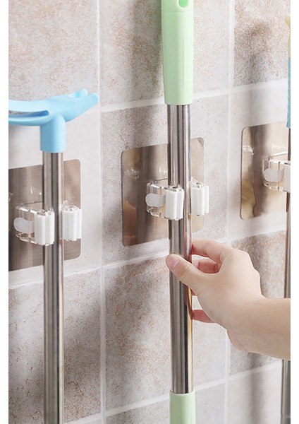 Paspas Süpürge Fırça ve Mop Askısı Sap Tutucu Mutfak Banyo Askı 3 Adet fiyatları