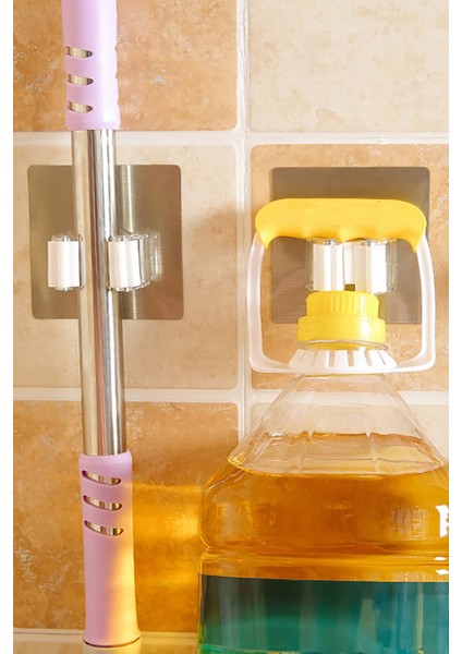 Paspas Süpürge Fırça ve Mop Askısı Sap Tutucu Mutfak Banyo Askı 3 Adet modelleri