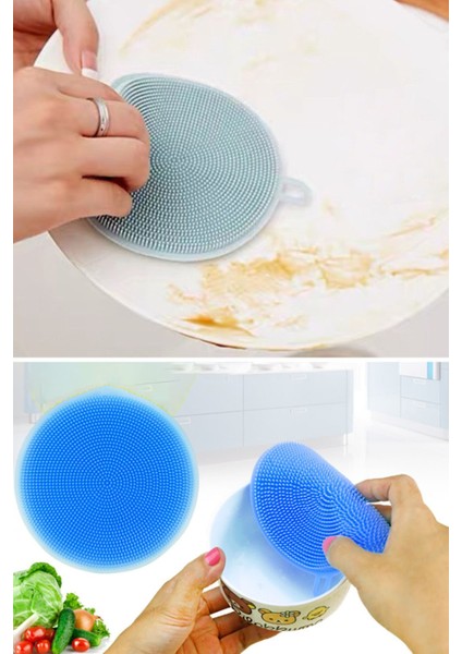 Silikon Bulaşık Yıkama Fırçası Lavabo Tezgah Temizleme Süngeri Tükenmeyen