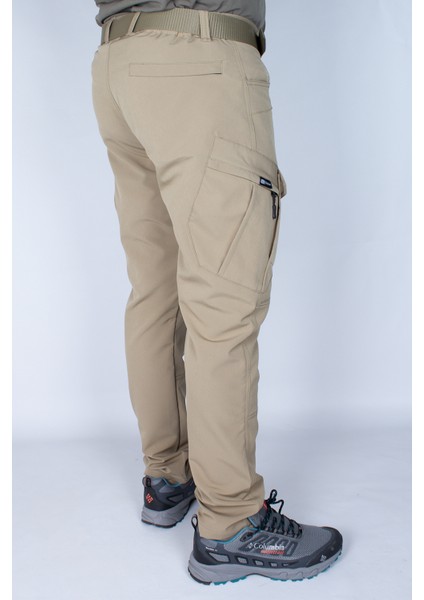 Tactical Taktik Pantolon Outdoor Cep Esnek ve Hafif Malzeme Likrali (Mevsimlik)-Bej