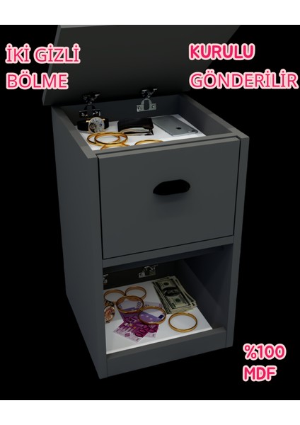 Iki Gizli Bölmeli Mdf Komodin,kurulu Gönderilir,montaja Gerek Yok fiyatları