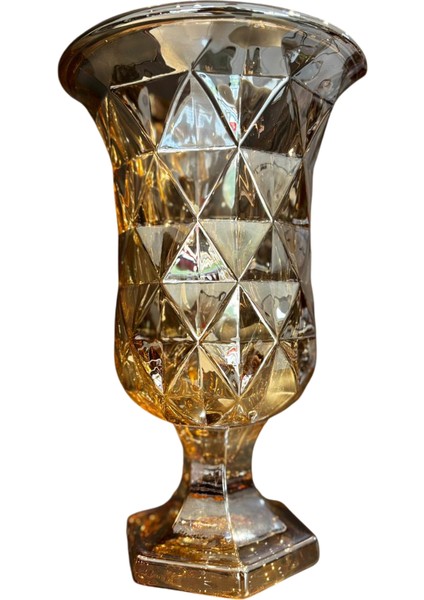 50 cm Gold Mozaik Desenli Cam Vazo – Lüks Dekoratif Salon ve Masa Aksesuarı indirimleri