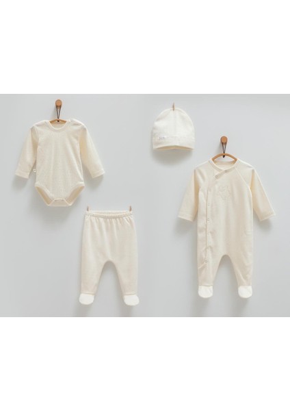 %100 Pamuk Cute Bear 4'lü Set 56-62 cm 1-3 Ay Bej CRML.BEJ.ZE1456 fiyatları