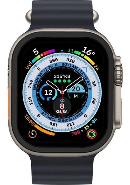 Apple Watch Ultra 49MM Alüminyum Kasa Cam Ekran Koruyucu - SIYAH-(5796) - I78H52N6-0A94VS modelleri