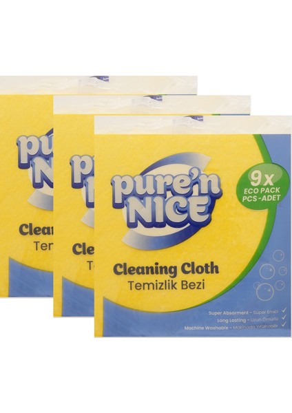 9 Adet Sarı Bez x 3 Paket