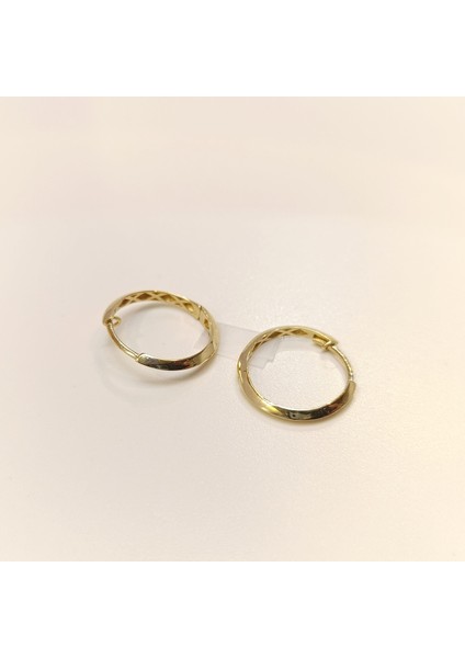 20MM Klasik Piramit Halka Küpe 14 Ayar Altın Hd Videolu modelleri