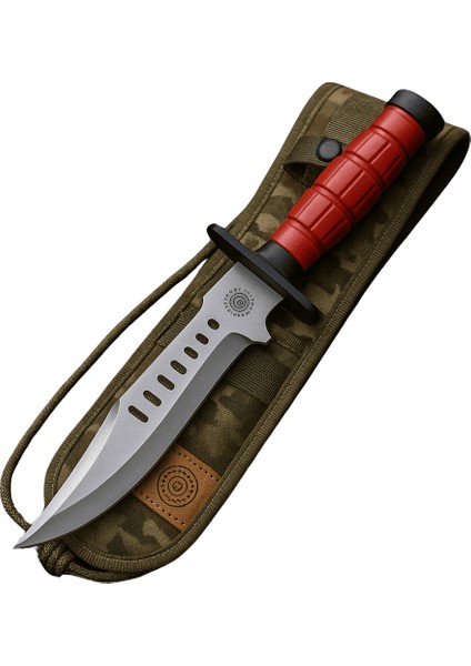 Kırmızı Polimer Saplı Isme Özel Yazılı CK75 / ST60 Kalite Paslanmaz Çelik Outdoor Bıçak fırsatları
