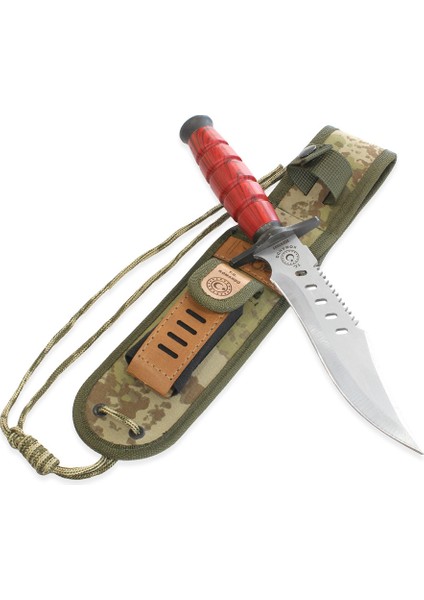 Kırmızı Polimer Saplı Isme Özel Yazılı CK75 / ST60 Kalite Paslanmaz Çelik Outdoor Bıçak indirimleri