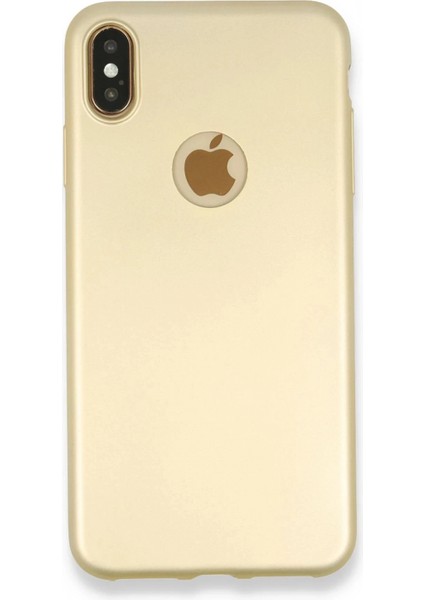 iPhone Xs Max Kılıf First Silikon - Gold (K95)