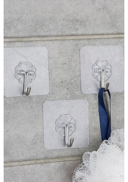 5 Adet 6X6CM Şeffaf Güçlü Kendinden Yapışkanlı Kapı Duvar Askıları Ağır Yük Taşıma fiyatları