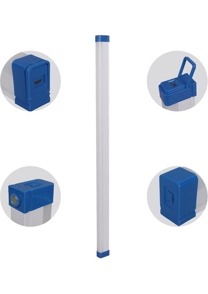 Powermaster T570 70CM 100W Çubuk Portatif LED Işıldak Şarjlı Tüp Lamba 1800MAH fırsatları