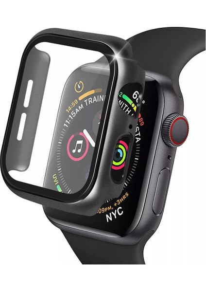 Apple Watch 42MM Camlı Kasa Ekran Koruyucu - SIYAH-(5796) - I92H38N7-0A68VS