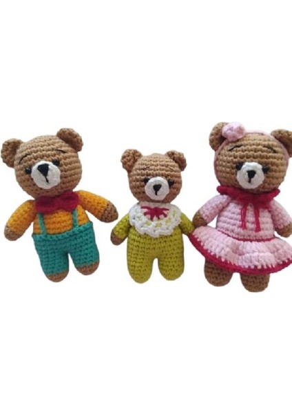 Ayıcık Ailesi Amigurumi Organik Oyuncak