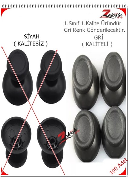 Ps4 Analog Topuz 1.sınıf 1.kalite V2 Gri Mükemmel Uyum ( 100 Adet ) fiyatları