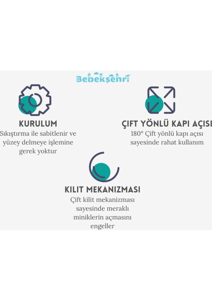 Çift Kilitli Çocuk Güvenlik Kapısı