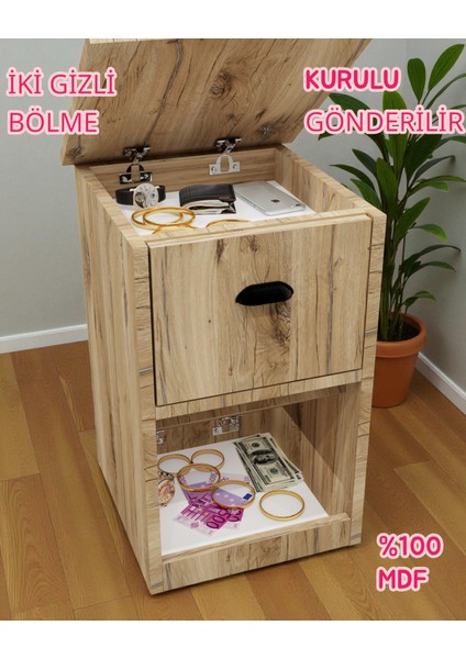 Iki Gizli Bölmeli Mdf Komodin,kurulu Gönderilir,montaja Gerek Yok fiyatları