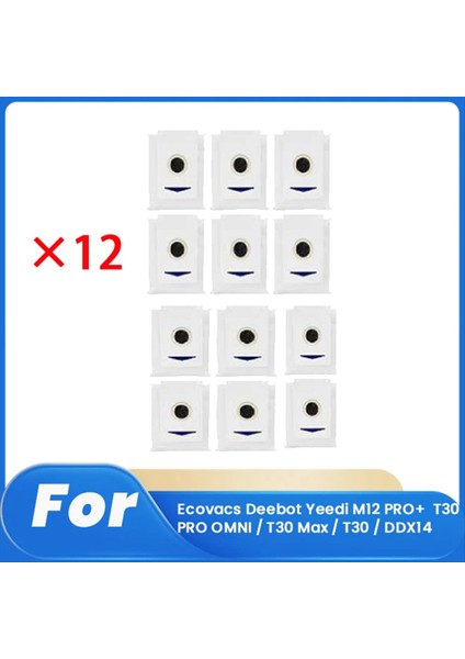 Ecovacs Deebot Yeedi M12 Pro+ Süpürge Aksesuarları Için 12 Adet Toz Torbası (Yurt Dışından)