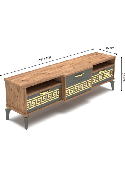 Tv Sehpası Tv Ünitesi 160 cm Atlantik Çam Gold Mistral 5070 fiyatları