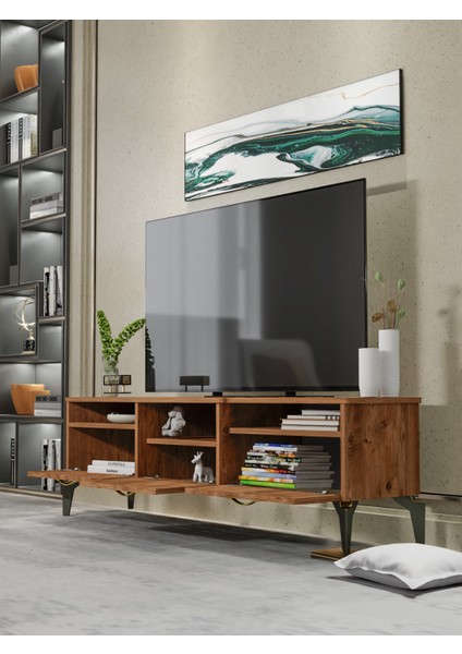 Tv Sehpası Tv Ünitesi 160 cm Atlantik Çam Gold Mistral 5070