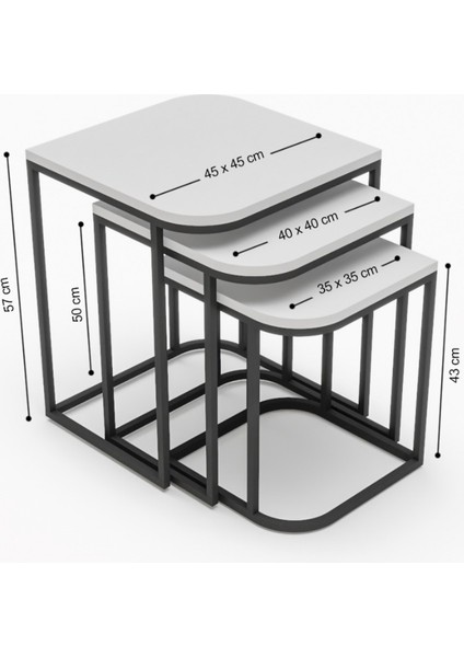 Orta Sehpa ve Zigon Sehpa Damla Gold Beyaz fiyatları