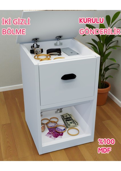 Iki Gizli Bölmeli Mdf Komodin,kurulu Gönderilir,montaja Gerek Yok fiyatları