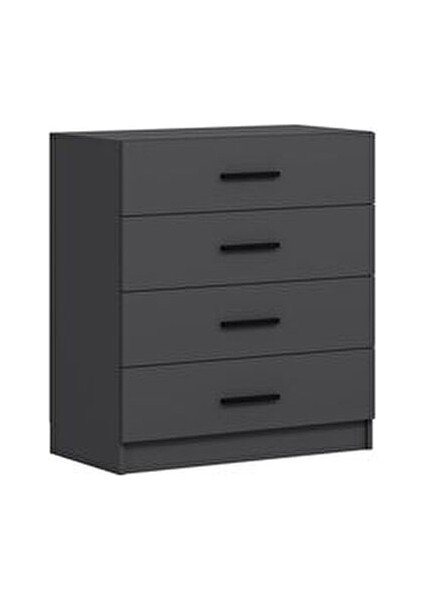 D4002-KALE Antrasit Tv Çekmece Modülü Yüksek Kalite Melamin 90 cm Genişlik